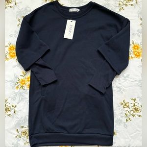Yabang Size L Navy Sweatshirt Dress NWT